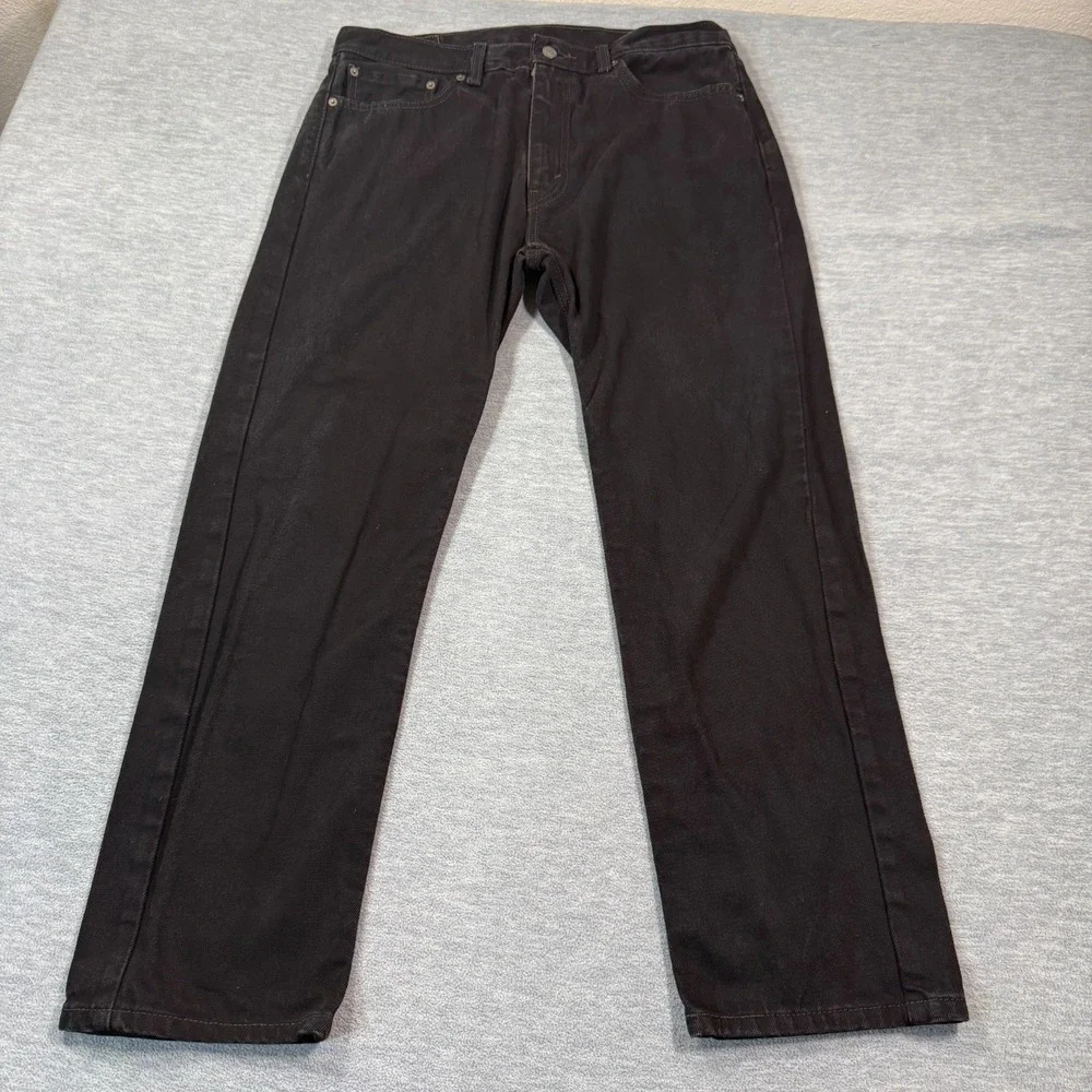 Levis 505 Jeans Mens 36x30 Black Regular‎ Straight Mid Rise Medium Wash